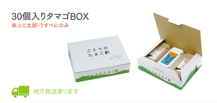 30個入りタマゴBOX(ふじ太郎・うすべに)地方発送承ります。