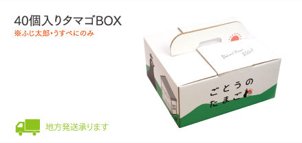 40個入りタマゴBOX(ふじ太郎・うすべに)地方発送承ります。